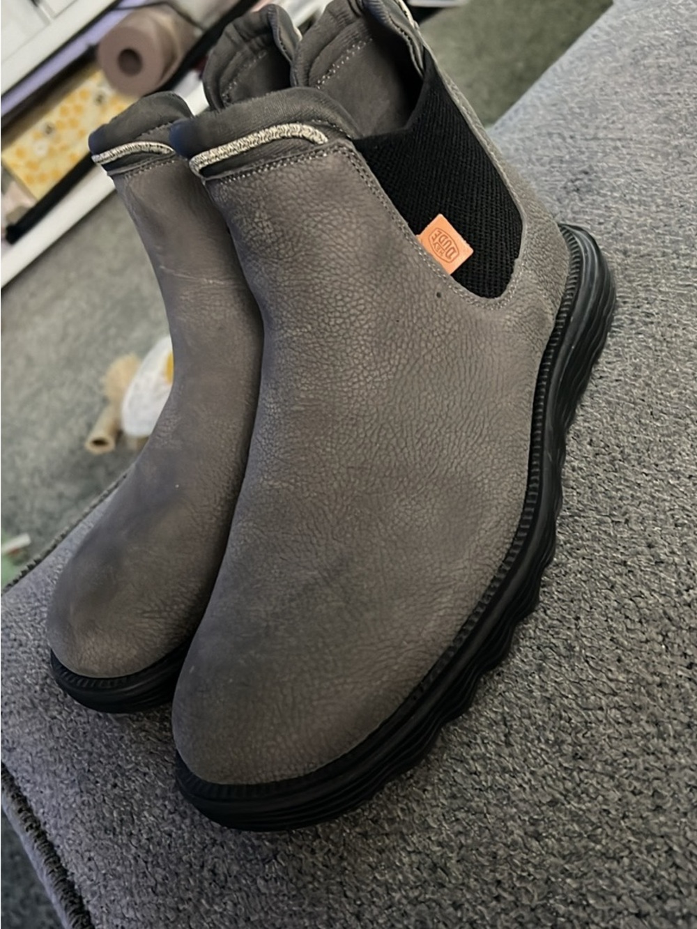 Hey Dude Men's Gray Slip-On Chelsea Boots